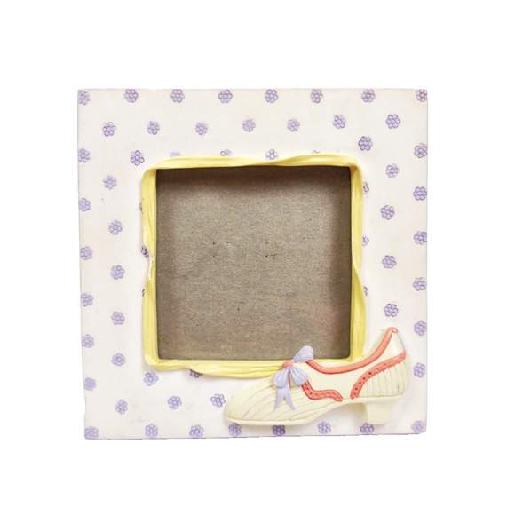 Twos Company Shoe Themed Photo Frame White Polka Dot for 3x3 Tabletop 3-D - Picture 1 of 8
